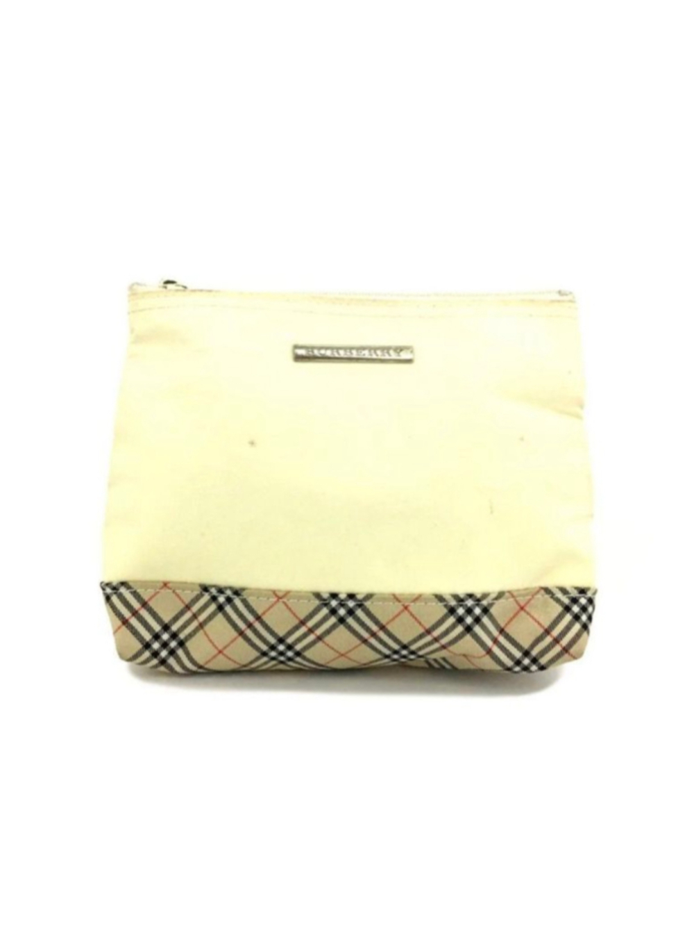 Women's Burberry Beige & Black Plaid Cosmetic Bag One Size